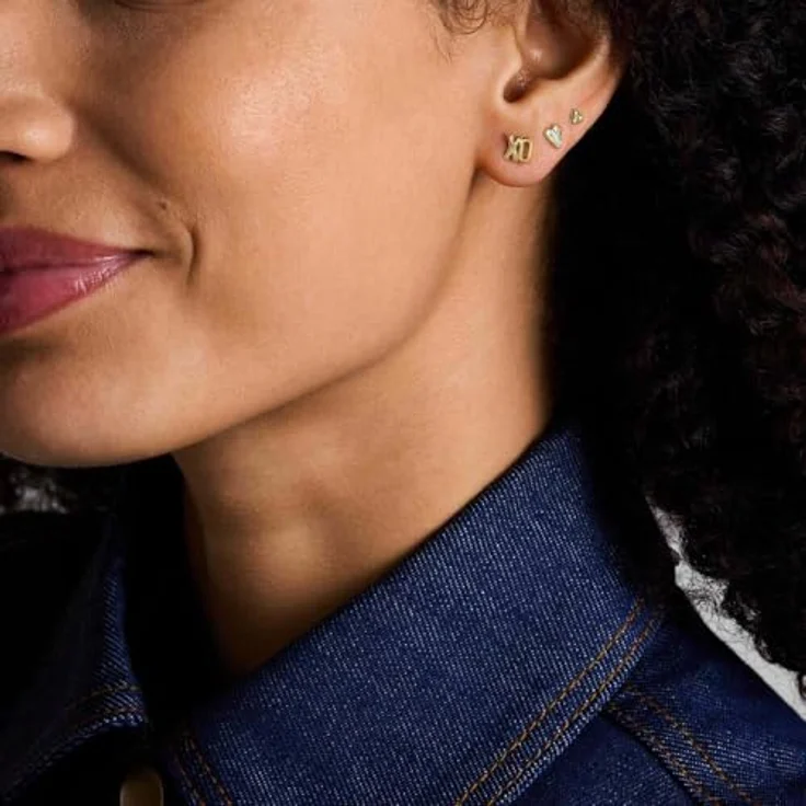 Fossil Damen Jewelry Goldfarbener Messing Ohrring Set, JA7277SET mit Post and Back Verschluss – Bild 2