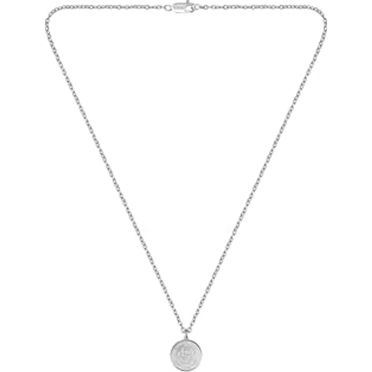 HUGO BOSS BOSS Jewelry Herren Halskette DOUBLE B COIN aus poliertem Edelstahl mit 20 mm Charm und 609 mm Kettenlänge