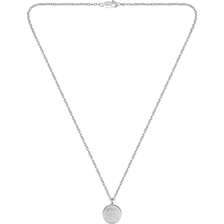 HUGO BOSS BOSS Jewelry Herren Halskette DOUBLE B COIN aus poliertem Edelstahl mit 20 mm Charm und 609 mm Kettenlänge – Bild 1