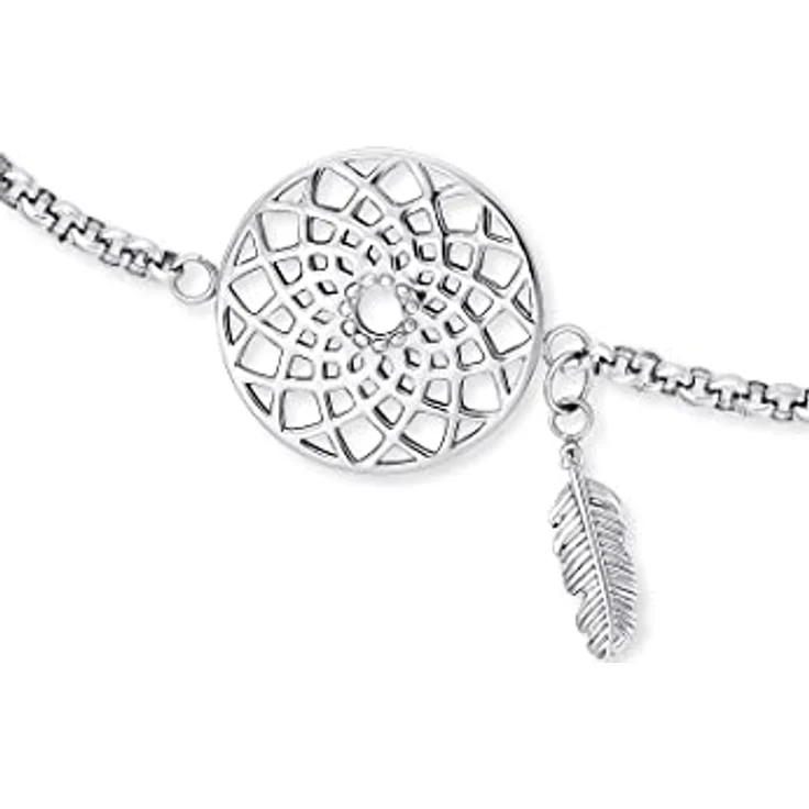 Engelsrufer Damen-Fußkette, Edelstahl mit traumfängerförmigem Anhänger und Karabinerverschluss, 22 cm + 5 cm Verlängerung – Bild 4