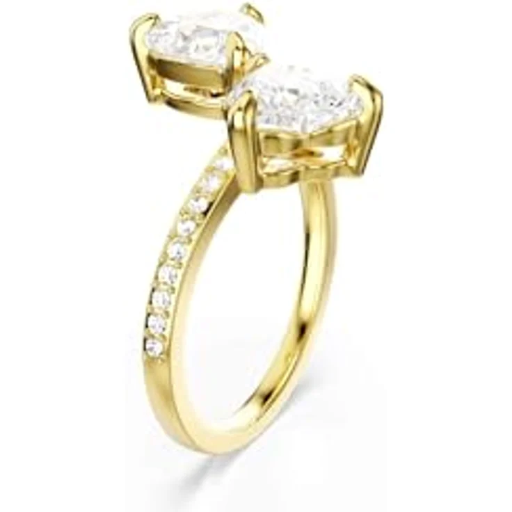 Swarovski Mesmera Attract Offener Ring, Herzschliff, Pavé, Herz, Weiß, Goldlegierungsschicht – Bild 2