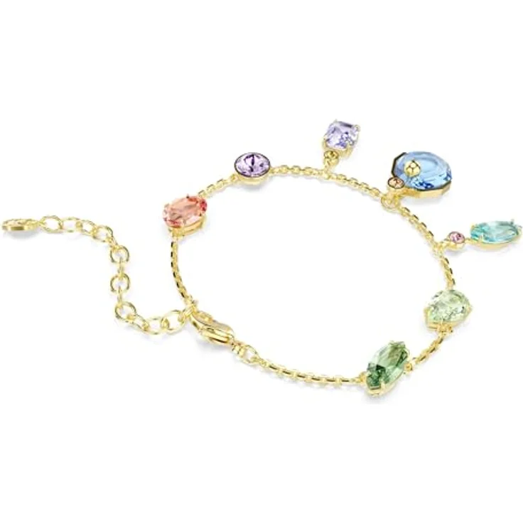 Swarovski Gema Armband, Verschiedene Schliffe, Schwingende Kristalle, Mehrfarbig, Goldlegierungsschicht – Bild 5