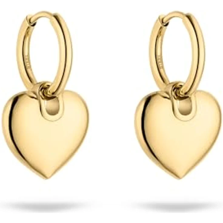 s.Oliver Creolen Ohrringe aus poliertem Edelstahl, gold, 25 mm, wasserfest & hautfreundlich – Bild 1
