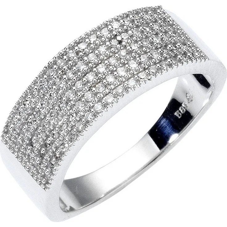 Diamonds by Ellen K. Fingerring 585 Weißgold mit 85 Diamanten, zus. 0,25ct, Cocktailring