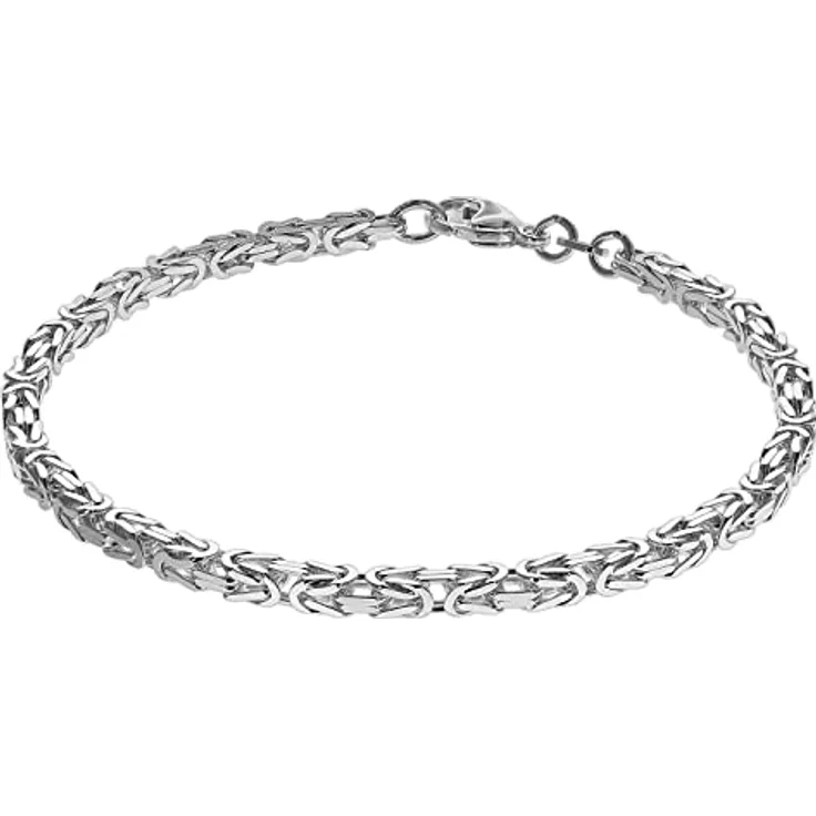 trendor Armband Königskette aus Sterlingsilber 925, 3,2 mm stark, 19 cm, Damen und Herren Silberschmuck, Geschenkidee