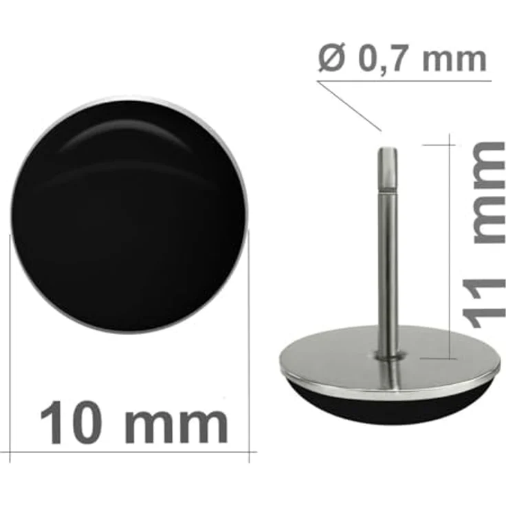 Soul-Cats Runde Ohrstecker aus Edelstahl, glänzend, schwarz, Durchmesser 10mm für Frauen und Mädchen – Bild 3