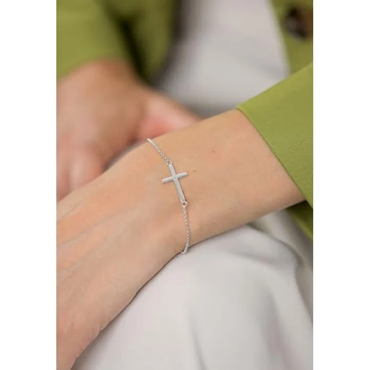 Elli Damen Armband Kreuz Glaube, 925 Sterling Silber rosévergoldet, erweiterbar bis 3 cm – Bild 5