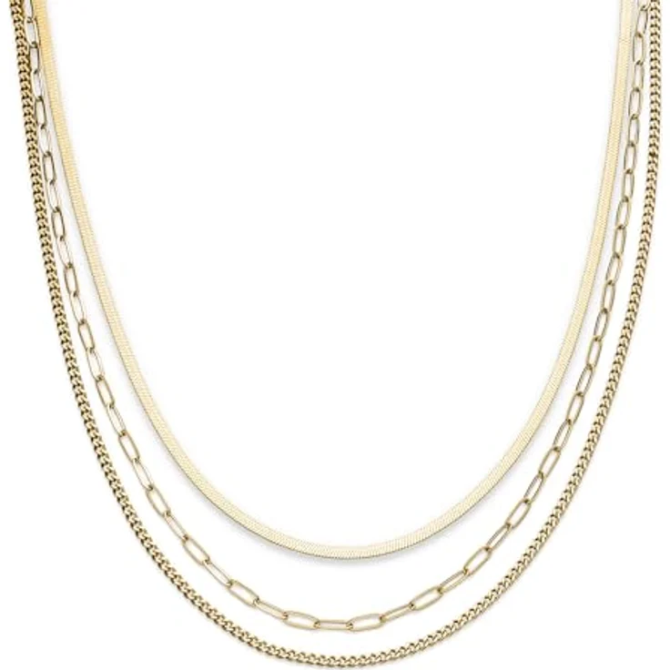 s.Oliver Necklace - Elegante Panzerkette aus poliertem Edelstahl - IP Gold - 54 cm, wasserfest & hautfreundlich – Bild 1