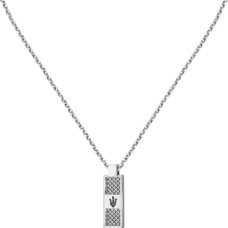 Maserati Herrenhalskette Iconic Collection – JM423AVD20, aus Stahl mit schwarzer PVD-Beschichtung, 45+5 cm, inkl. Karabinerverschluss