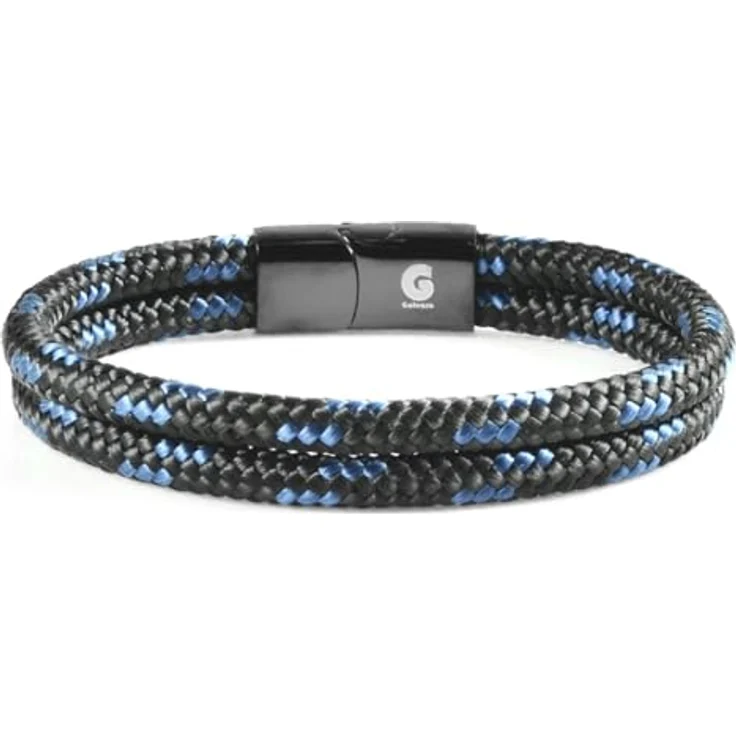 Galeara Noa, Segeltau Armband Geflochten mit Magnetverschluss, Schwarz-Blau, 205 mm, Damen-Armband für maritimes Design – Bild 2