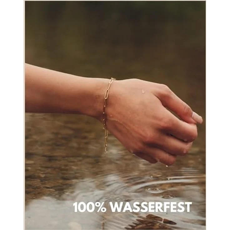 GD GOOD.designs Gliederarmband Gold, Damenarmkette mit 18K Vergoldung, wasserfest, größenverstellbar aus Edelstahl – Bild 4