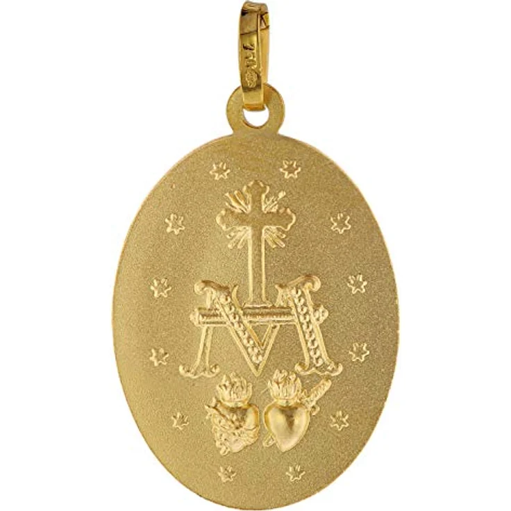 trendor Milagrosa Anhänger Gold 750 (18 Karat) 25 x 14 mm, Madonna Medaille aus Echtgold für Damen und Herren, beidseitige Prägung – Bild 2