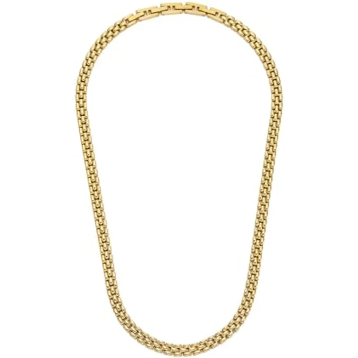 FOSSIL Damen Edelstahlarmband, goldfarben, mit sicherer Faltschließe, 45,7 cm lang, 0,6 cm breit – Bild 1