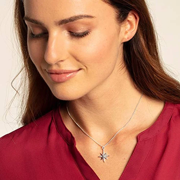 Thomas Sabo Damen Kette Royalty Stern, 925 Sterling Silber, weiß, mit Anhänger – Bild 2