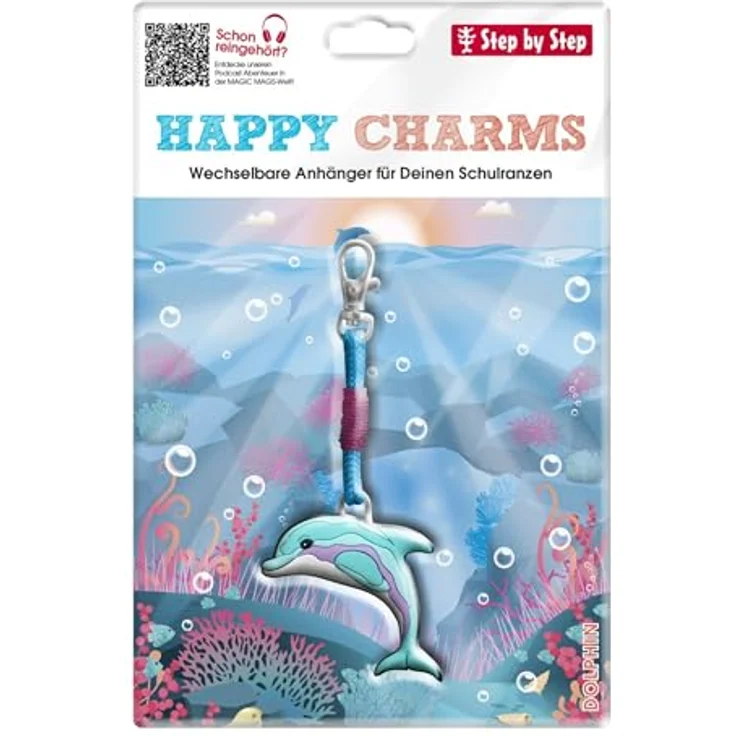 Step by Step Happy Charms „Dolphin“, 1-teilig, Anhänger für Schulranzen und Vorschulrucksack, einfache Anbringung mit Karabiner – Bild 2