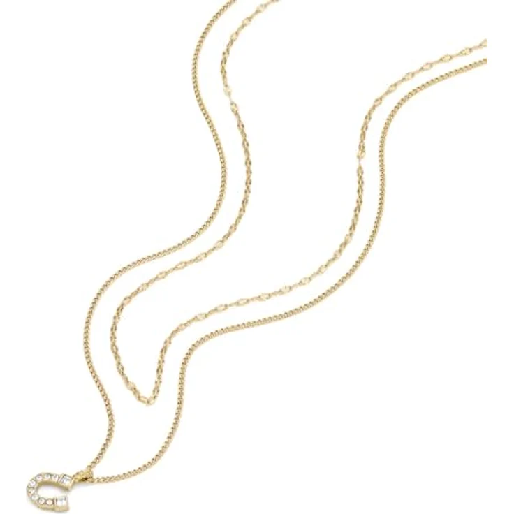 FOSSIL Runde goldfarbene Edelstahl-Halskette mit Anhängern, 40,64 cm, poliert, Karabinerverschluss – Bild 4