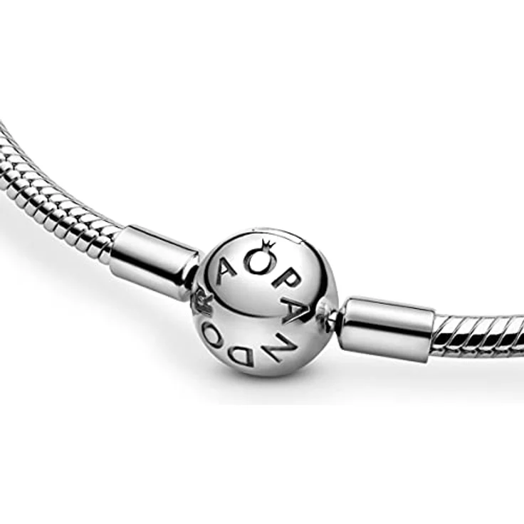 PANDORA Damen-Halskette ohne Anhänger, 43 cm, 925 Sterlingsilber mit Kugelverschluss, Silber – Bild 3
