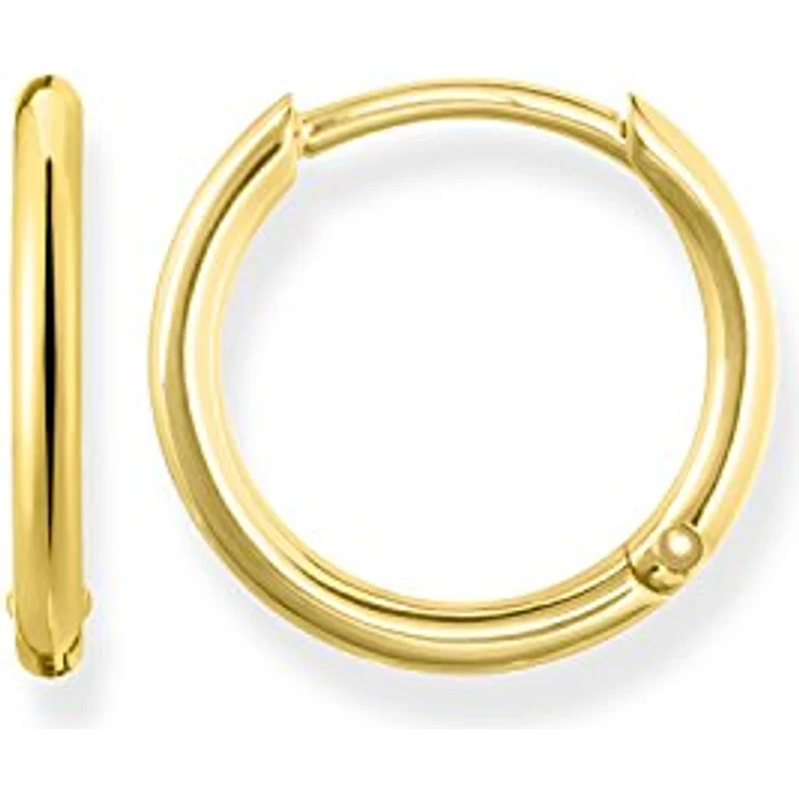 Thomas Sabo Creolen CR608-413-12, 925er Silber mit hochwertiger Gelbgold-Vergoldung, 1,5 cm Länge, Clipverschluss – Bild 1