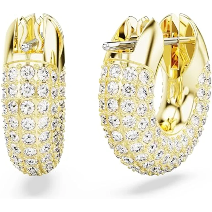 Swarovski Dextera Kreolen, Vergoldete Ohrringe mit Pavé-Kristallen für Damen – Bild 4