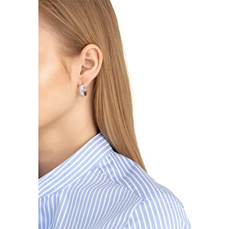 JOOP! Creolen Damen Ohrschmuck aus 925 Sterling Silber mit 120 Zirkonia-Steinen, 16 mm, kommt in Schmuck Geschenk Box – Bild 4