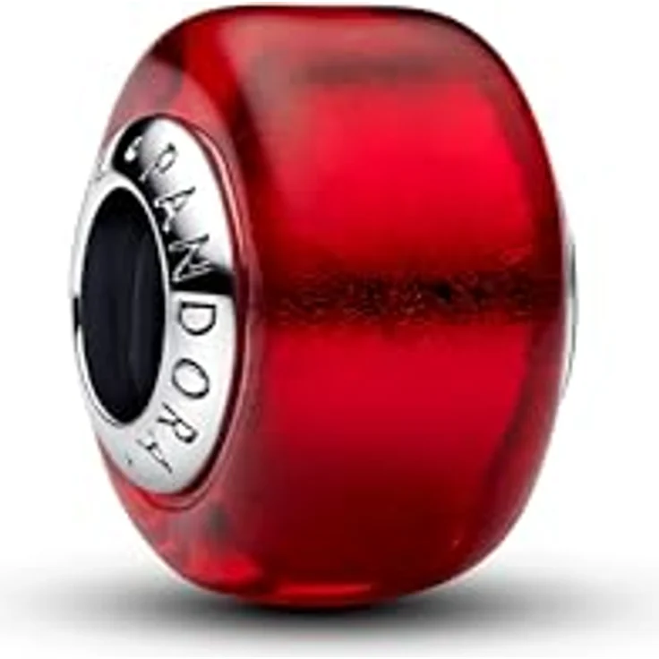 PANDORA Silber Charm Rotes Muranoglas, stilvolles Charm in Rot, 794425C00 – Bild 2