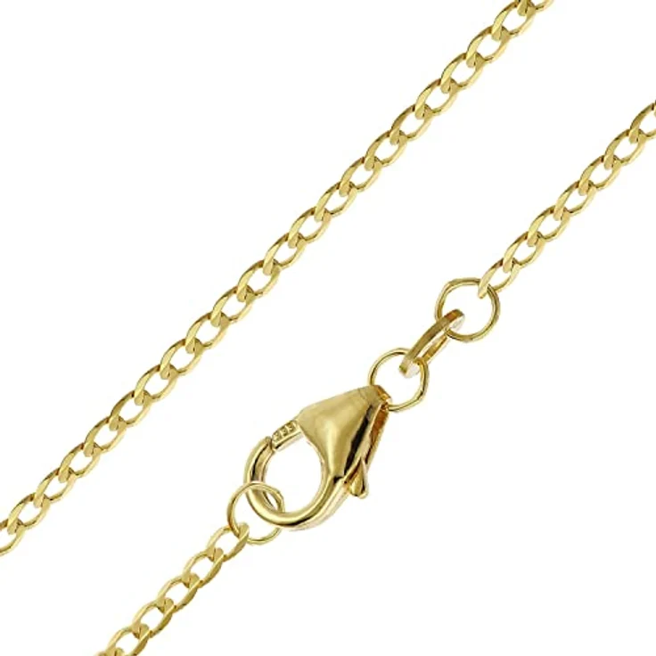 trendor Panzerkette Gold 333/8K, 1,6 mm Collierkette für Damen, Hochglanzpoliert, Made in Germany, verschiedene Längen 36-60 cm – Bild 1