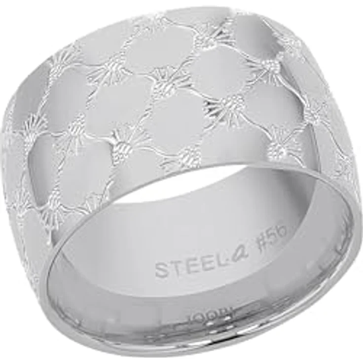 JOOP! Damenring Edelstahl, Silber, 12 mm Breite mit Blumen-Rapport in Schmuck Geschenk Box – Bild 1