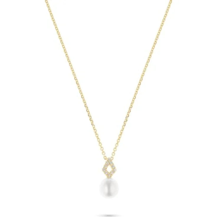 CHRIST Damen-Kette 375er Gelbgold mit Süßwasserperle, One Size – Bild 1