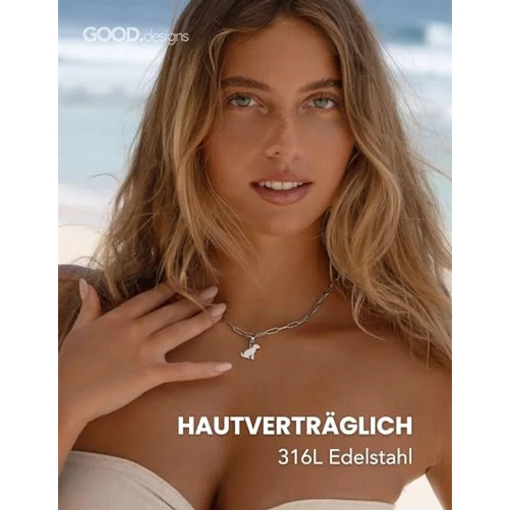 GD GOOD.designs Charms Anhänger Hund mit Karabiner-Verschluss, Silberner Kettenanhänger aus 316L Edelstahl, Wasserfest & Hypoallergen, Ideal für Bettelarmbänder – Bild 2