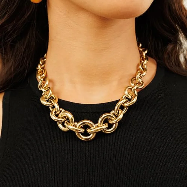 BOSS Jewelry LIVE STATEMENT Gliederhalskette für Damen, Gelbgold, 406mm, Edelstahl mit Ionplattierung, Karabiner-Verschluss – Bild 5