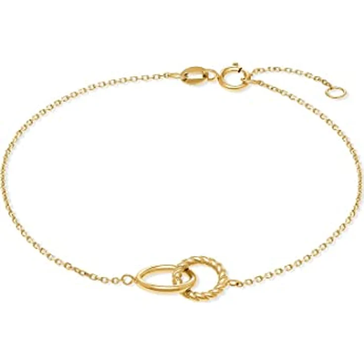 FAVS Damen-Armband 375er Gelbgold, 19 cm Länge, vielseitig kombinierbar, Geschenkbox – Bild 1