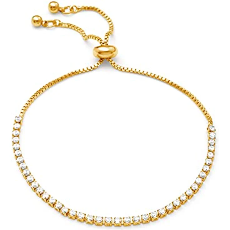 Heideman Armband Ardeo Damen, hochwertiges goldfarbenes Edelstahl-Armband mit weißen Zirkonia-Steinen, individuell verstellbar mit Verlängerungskettchen, eleganter Armschmuck für besondere Anlässe – Bild 1
