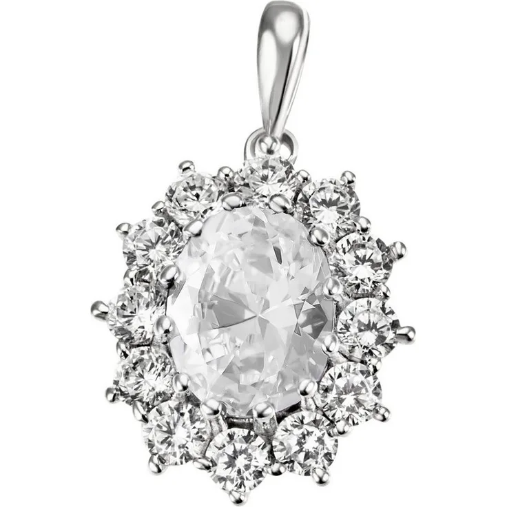 Firetti Kettenanhänger Lady D Diana Royal, Silber 925 mit Glasstein und Zirkonia (synth)