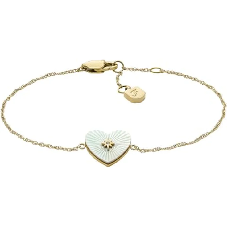 Fossil Damen Edelstahl Kettenarmband mit Karabinerverschluss, gold – Bild 1