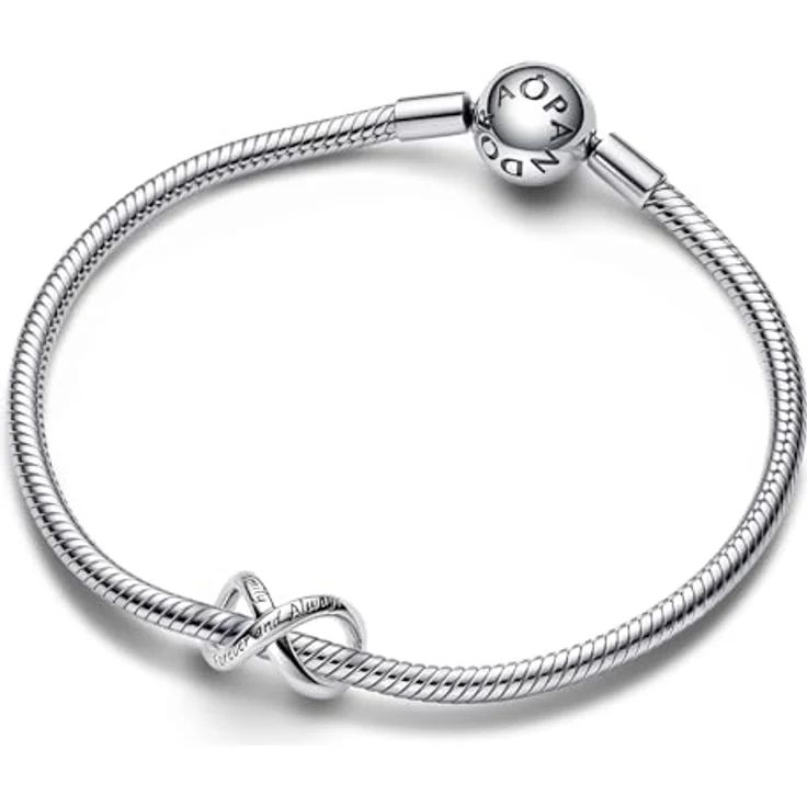 PANDORA Damenarmband Starter-Set Für Immer & Ewig, Silber 925 mit Charm Ewigkeitssymbol, 19 cm, polierte Schlangenkette mit Clip-Verschluss – Bild 4