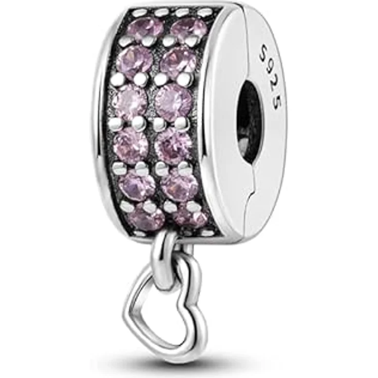TINSLO Charm Anhänger Damen 925 Sterling Silber mit Zirkonia, kompatibel mit Pandora Armbändern und Halsketten, ideal als Geschenk – Bild 1