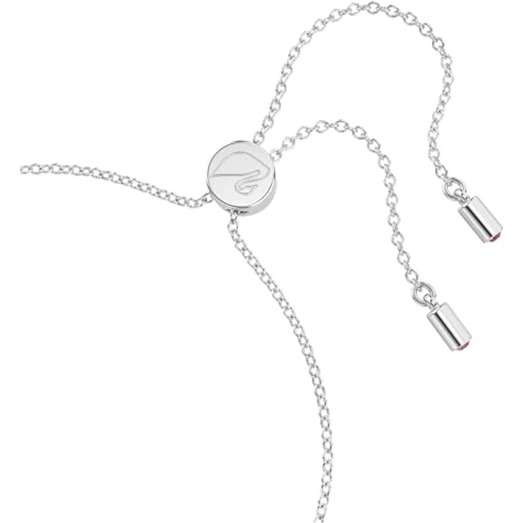 Swarovski Lifelong Bow Armband, rosa Schleife mit rhodinierter Kette und Kristallpavé – Bild 3