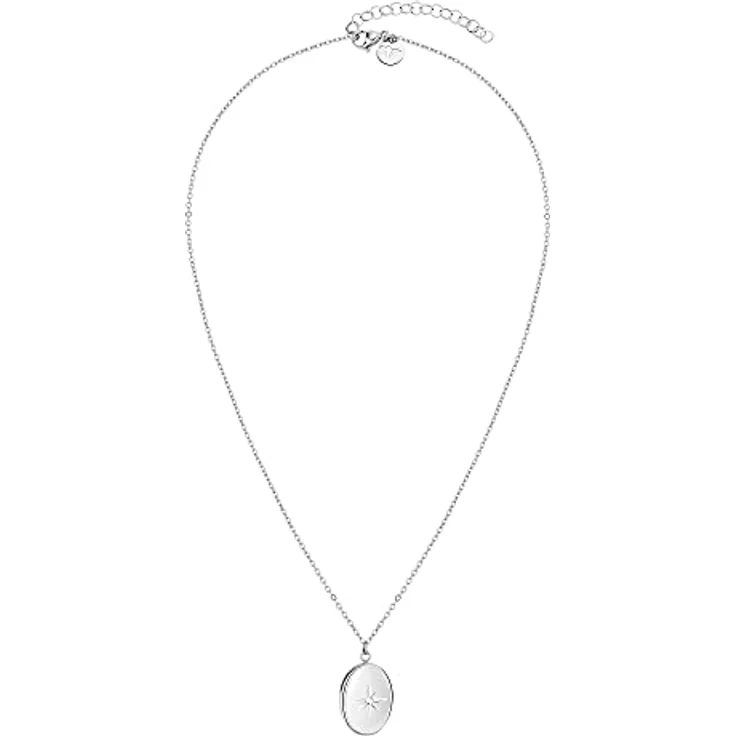 Tamaris Halskette TJ-0095-N-50, Edelstahl Medaillon-Ankerkette mit 45 cm Länge und 5 cm Verlängerung, Silber – Bild 2