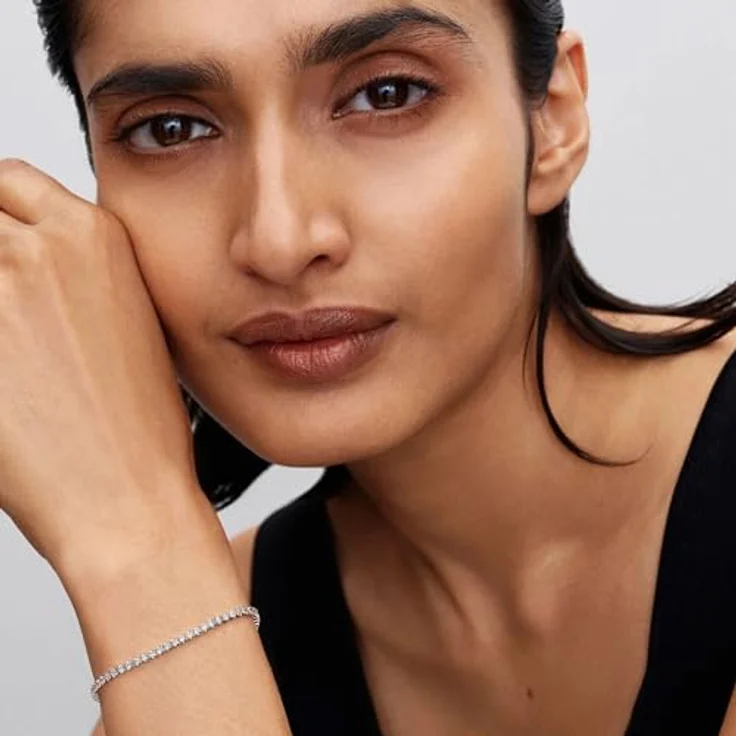 PANDORA Timeless Funkelndes Tennisarmband aus Sterling-Silber mit Zirkonia, 18 cm, Handgefertigt – Bild 4