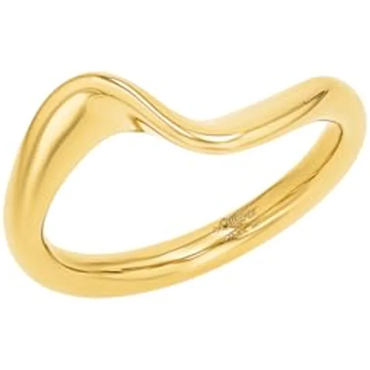 s.Oliver Damenring aus Edelstahl in Gold, 9 mm breit, inkl. Schmuck Geschenkbox, 2037964