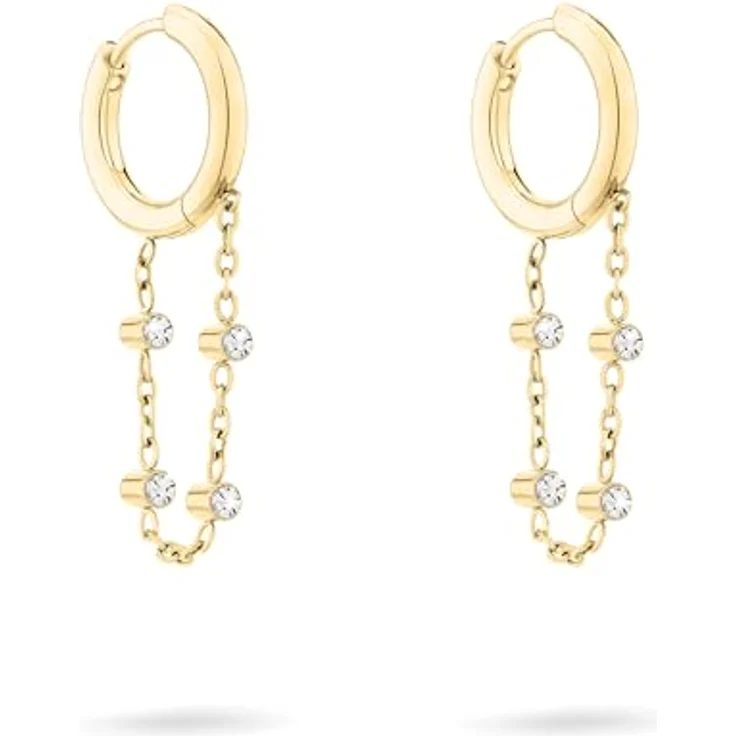Tamaris Creole TJ-0569-E-25, Damen-Ohrringe mit Glasstein, IP Gold, 2,5 cm – Bild 1