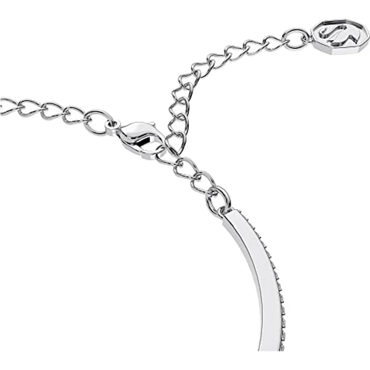 Swarovski Una Armreif, Rhodiniertes Damenarmband mit klaren Swarovski Kristallen, 16.5 - 20 cm Länge – Bild 3