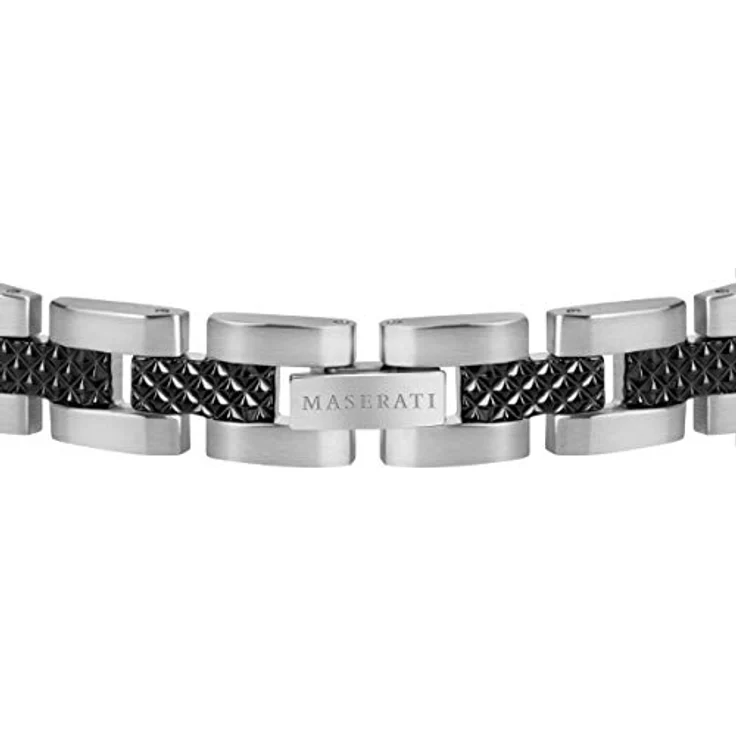 Maserati Herrenarmband JEWELS Kollektion, Edelstahl grau PVD, rosegold PVD, 21 cm, Clipverschluss – Bild 3