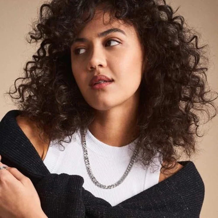 FOSSIL Herrenkette Harlow Linear Texture Chain, Edelstahl in Silber mit Karabinerverschluss – Bild 2