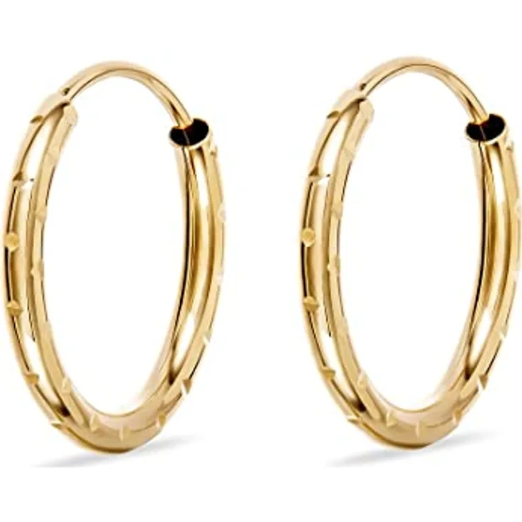 FAVS Damen-Creolen, 375er Gelbgold, Durchmesser 10 mm, Stärke 1,5 mm, One Size, 88403258