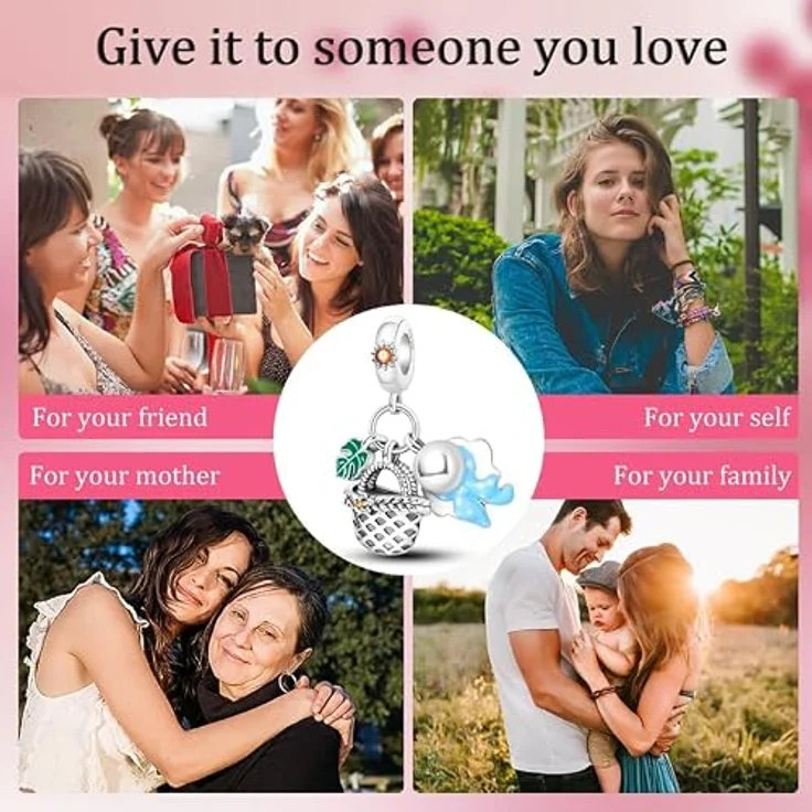Pandach Charm Anhänger für Armband, 925 Sterling Silber, Zirkonia, kompatibel mit europäischen Armbändern und Halsketten – Bild 5