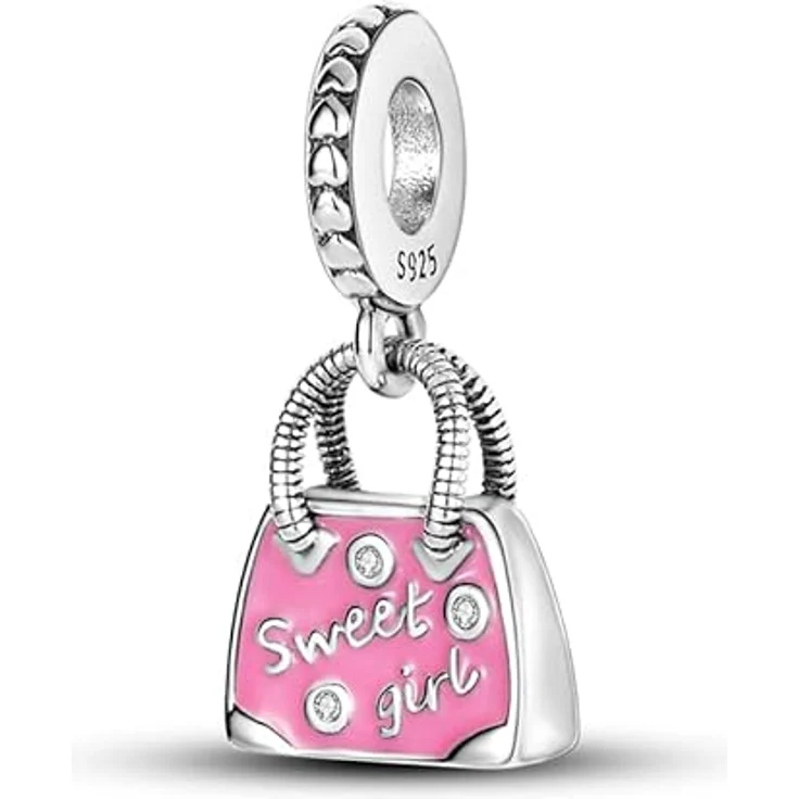 Pandach Damen Charm Anhänger C17, 925 Sterling Silber mit Zirkonia-Steinen, kompatibel mit europäischen Armbändern und Halsketten – Bild 1