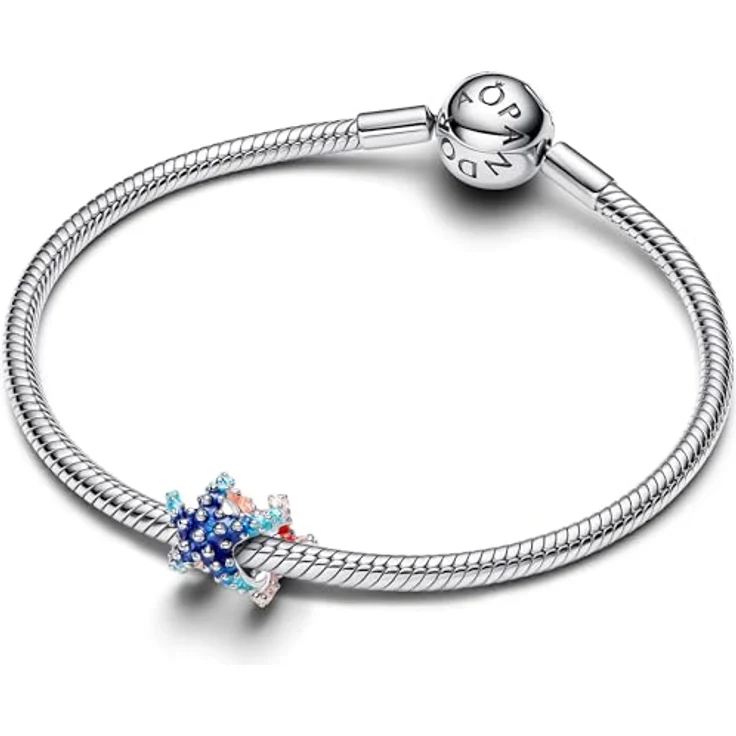 PANDORA Moments Farbenfroher Seestern Mini-Charm, Sterling Silber mit schattierter Emaille und Mikroperlen, kompatibel mit Moments Anhängern, 793817C01 – Bild 3