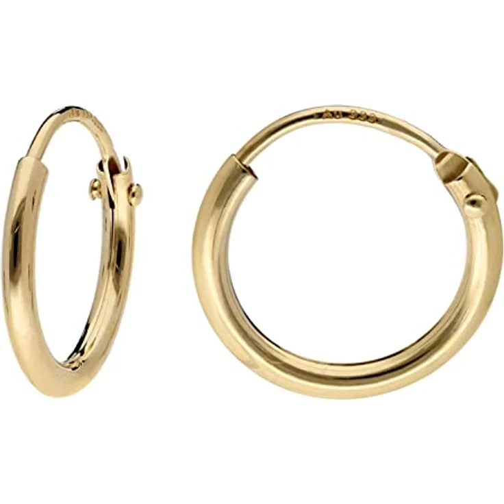 trendor Damen-Ohrringe Gold 333 / 8K Creolen, 1,3 mm Breite, Ø 11 mm, eleganter Schmuck aus Echtgold, klassisches Design, Geschenkidee in Schmuck-Box – Bild 1