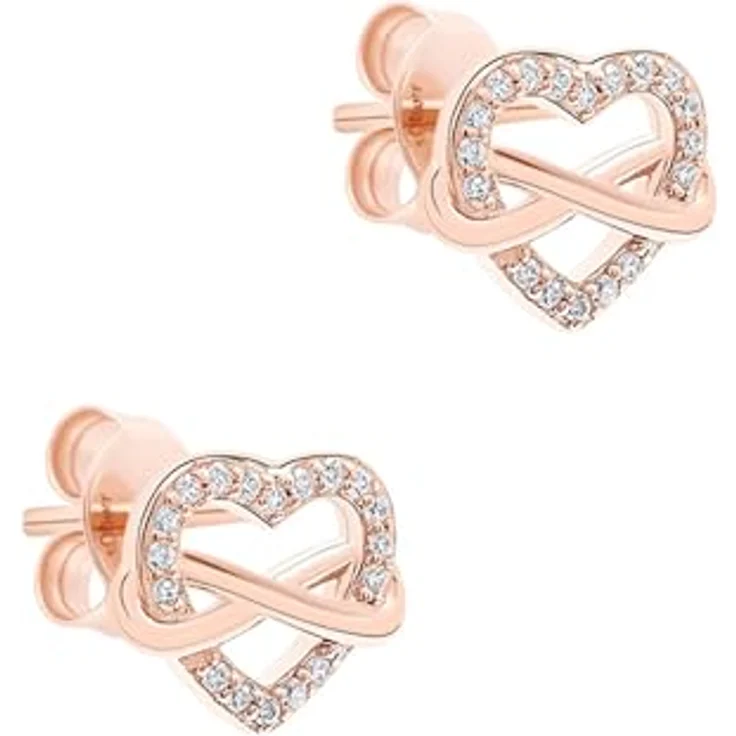 s.Oliver Ohrring - Elegante Ohrstecker aus poliertem 925er Sterlingsilber, roségold, wasserfest & hautfreundlich – Bild 1